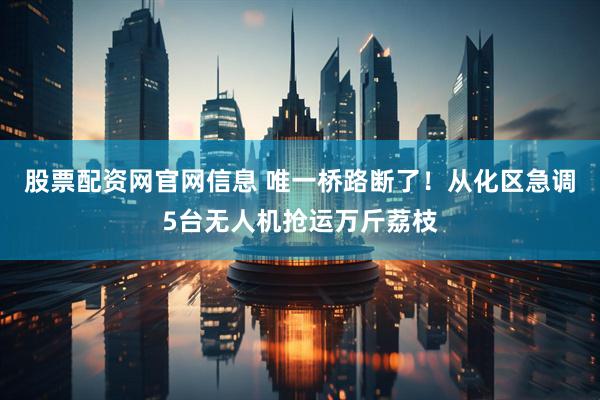 股票配资网官网信息 唯一桥路断了！从化区急调5台无人机抢运万斤荔枝